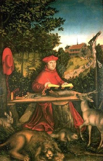 Lucas Cranach Kardinal Albrecht von Brandenburg oil painting image